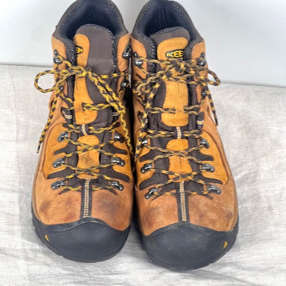 KEEN Mens Waterproof Hiking Boots 12EE Brown Leather Safety Toe READ - Picture 10 of 16